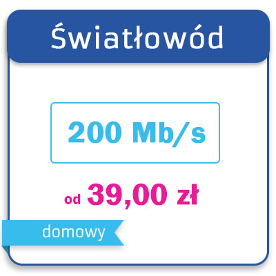 Światłowód 200/40 Mb/s