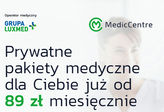 Prywatne pakiety medyczne dla Ciebie już od 89 zł miesięcznie